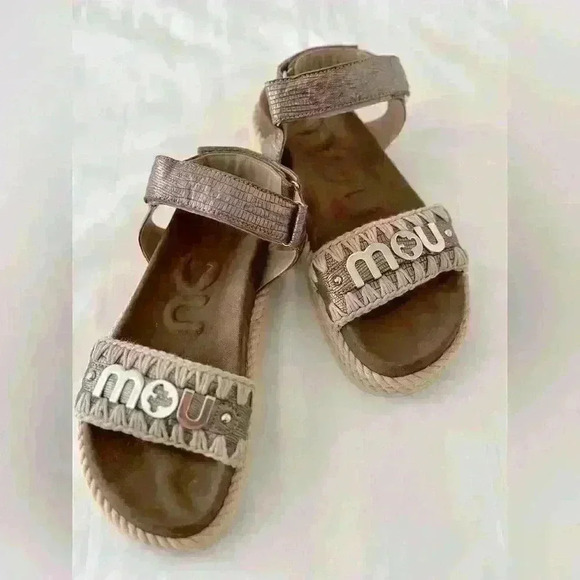 Mou Rope Logo-Lettering Leather Sandals US Size 8.5 or Euro Size 40 - Picture 1 of 8
